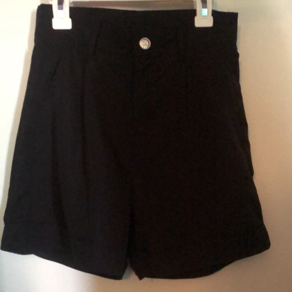 Black mid-thigh length shorts